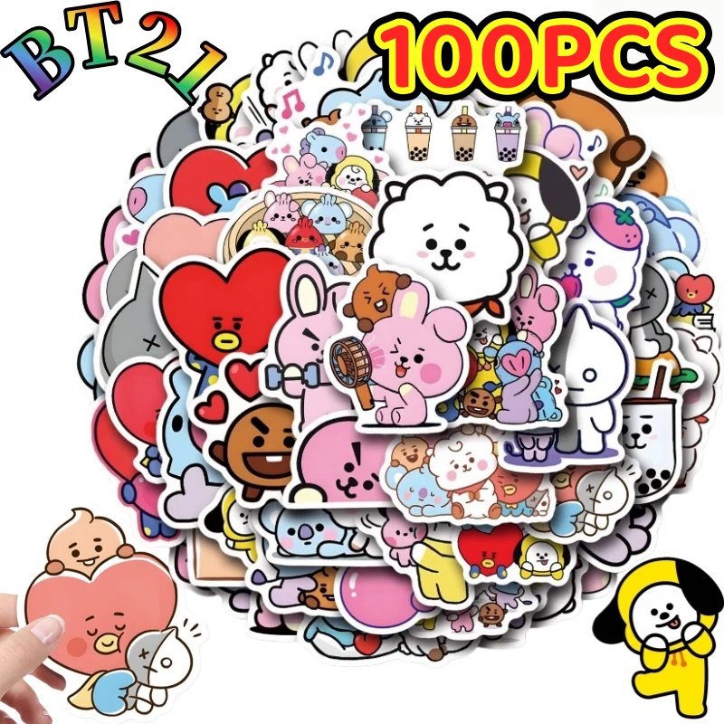 Cookies Pack - 100/200 قطعة من ملصقات BT21 Chimmy